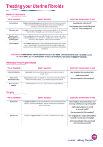 Treating your Uterine Fibroids table